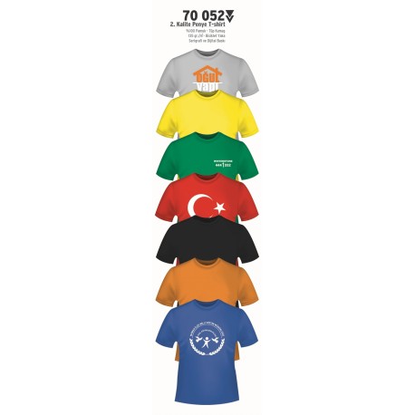 2.Kalite Tüp Kumaş %100 Pamuk Sıfır Yaka T-Shirt